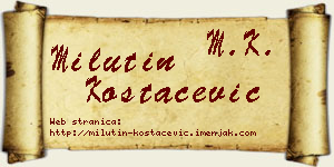 Milutin Kostačević vizit kartica